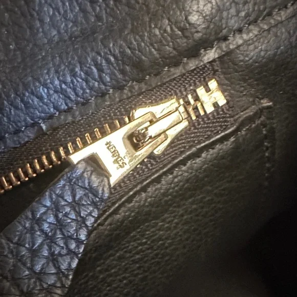 Designer inspired Birkin Tote bag Elegant Black Leather Bag - Picture 8 of 9